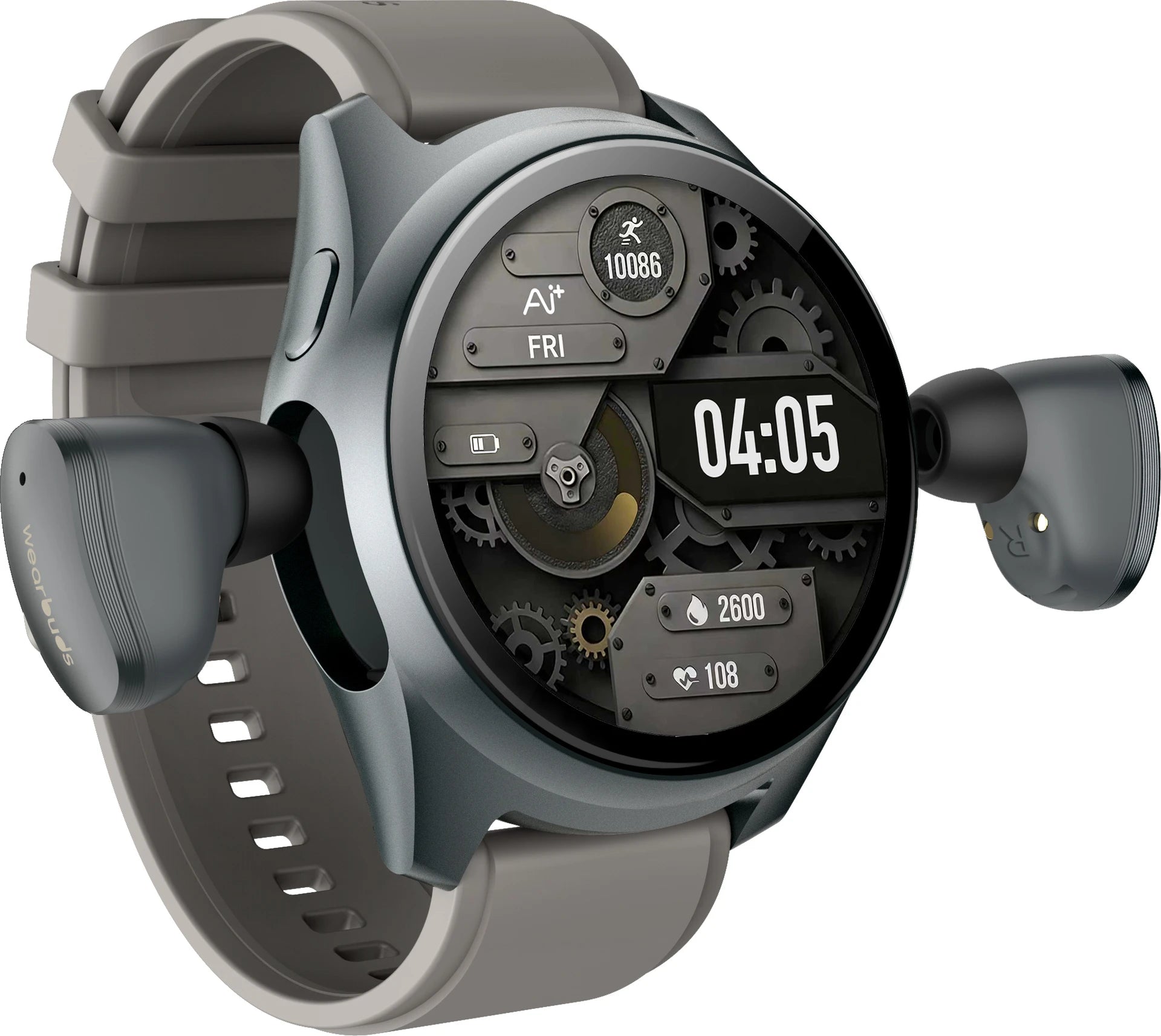 AI+ Wearbuds Space Grey Smartwatch with TWS