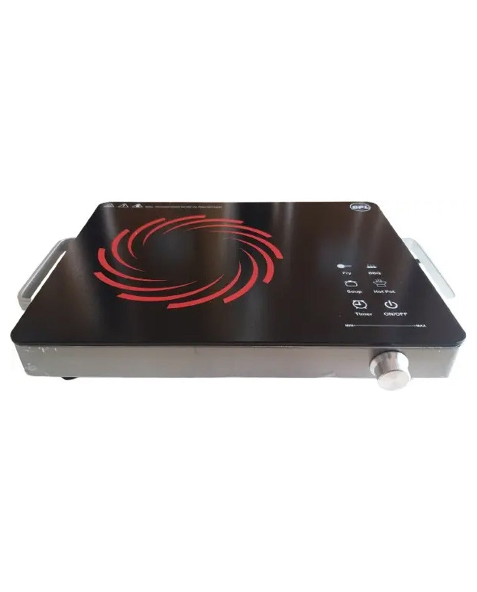 BPL 2200 W Induction Cooktop Touch Panel (Black, BIRCM24022 Infrared Cooktop, 4 Pre-Set Menus, Touch Control Timer Function 2200W)