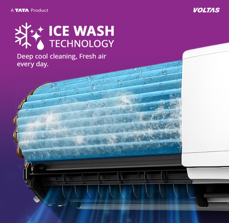 Voltas AC 1.5 Ton 3 Star Inverter Split β Vertis AI (Zest Gold)
