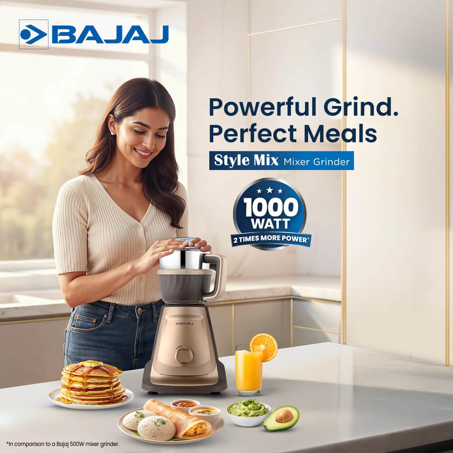 Bajaj Style Mix 1000W 5 Jar Mixer Grinder Aadit Enterprise