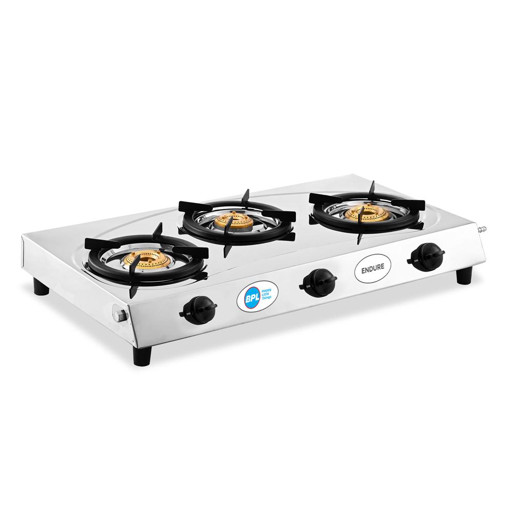 BPL BGSSSB2303B 3-Burner Stainless Steel Gas Stove, ISI Certified