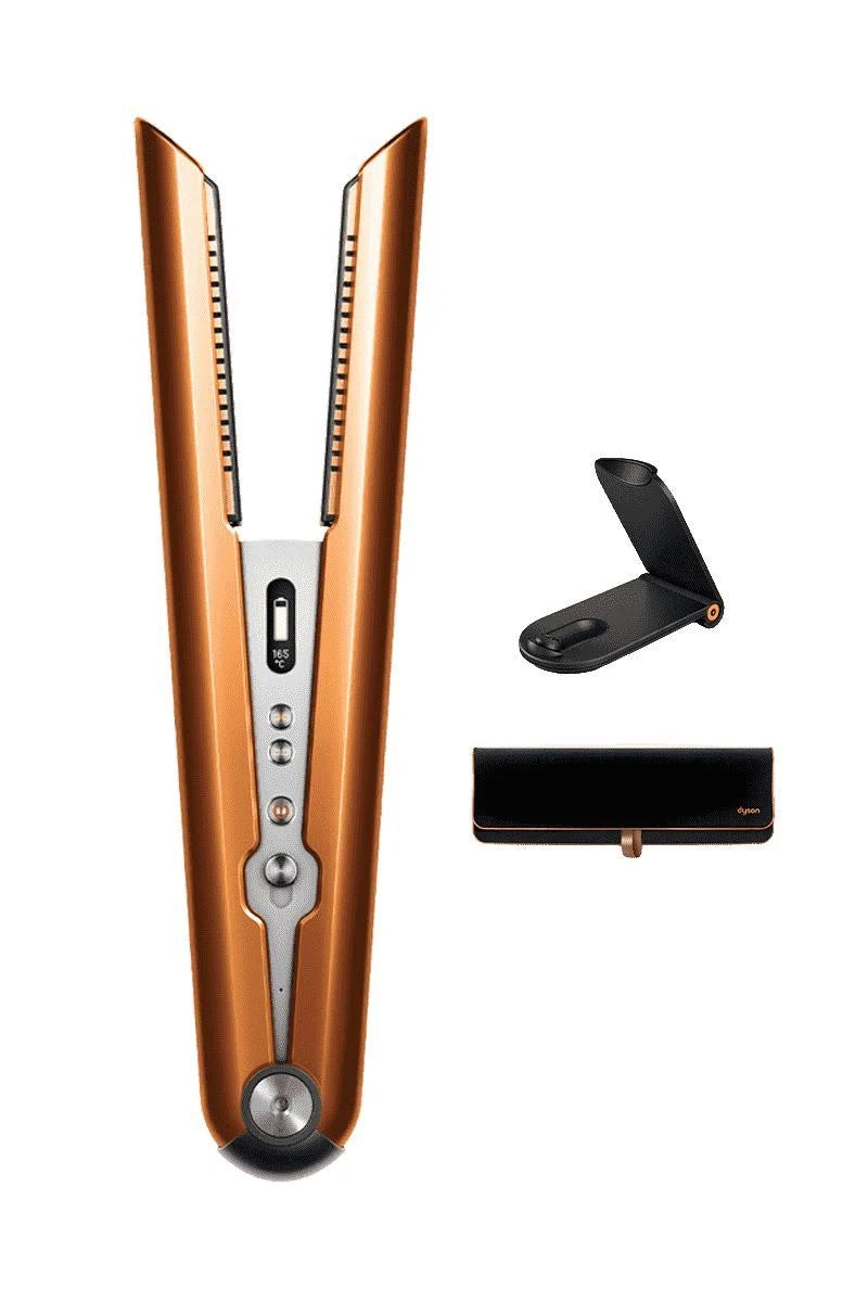 Dyson Corrale™ Straightener | 30 min cord-free | Universal voltage | Travel-friendly | Smooth & shiny hair | 50% less heat damage | Intelligent control | Flexing copper plates | Airplane mode | For all hair types | 2-year warranty.