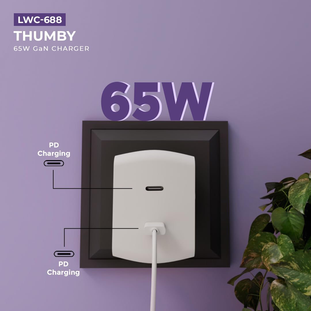 LAPCARE CHARGER THUMBY 65W GAN-LWC-688