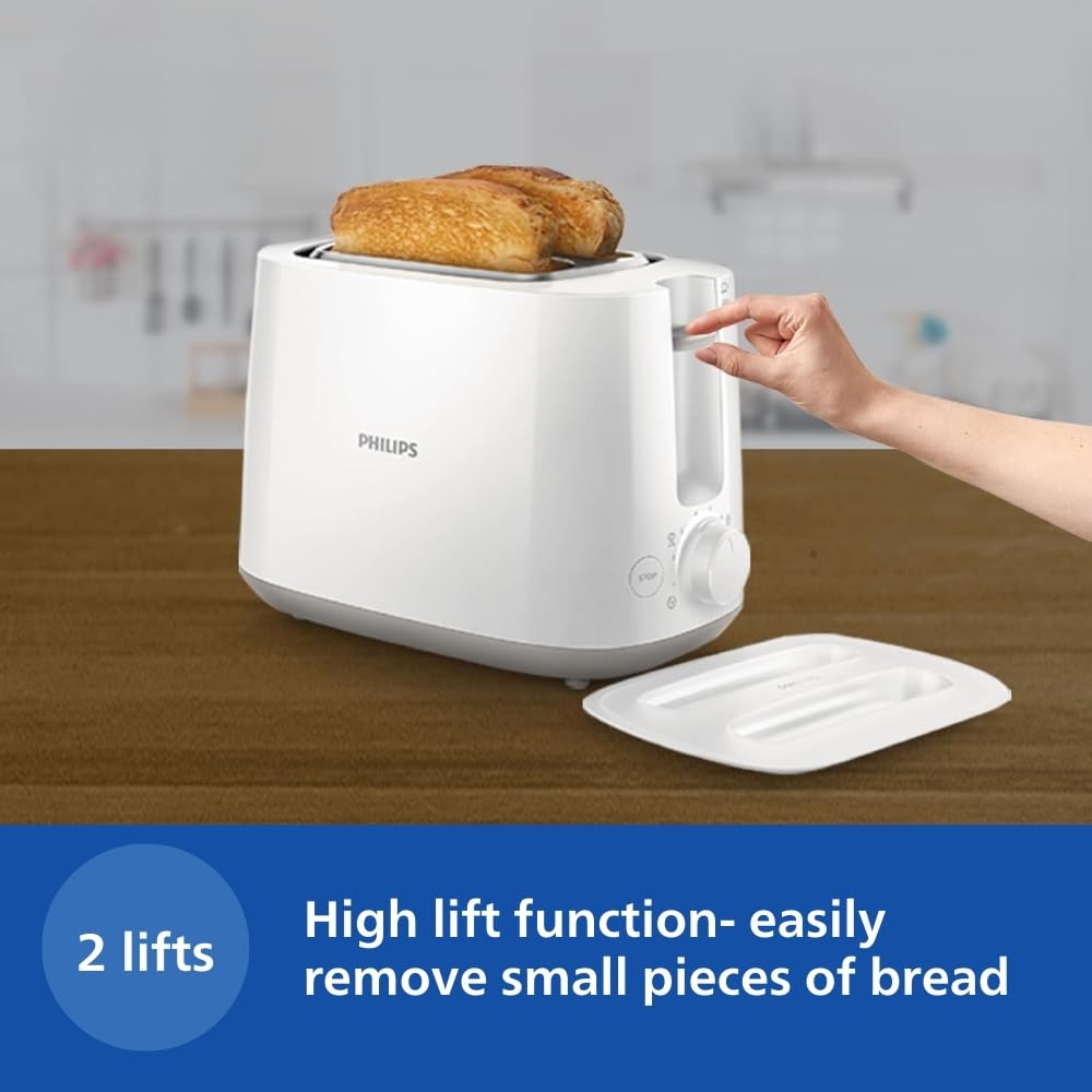 White Philips HD2582/00 Pop Up Toaster
