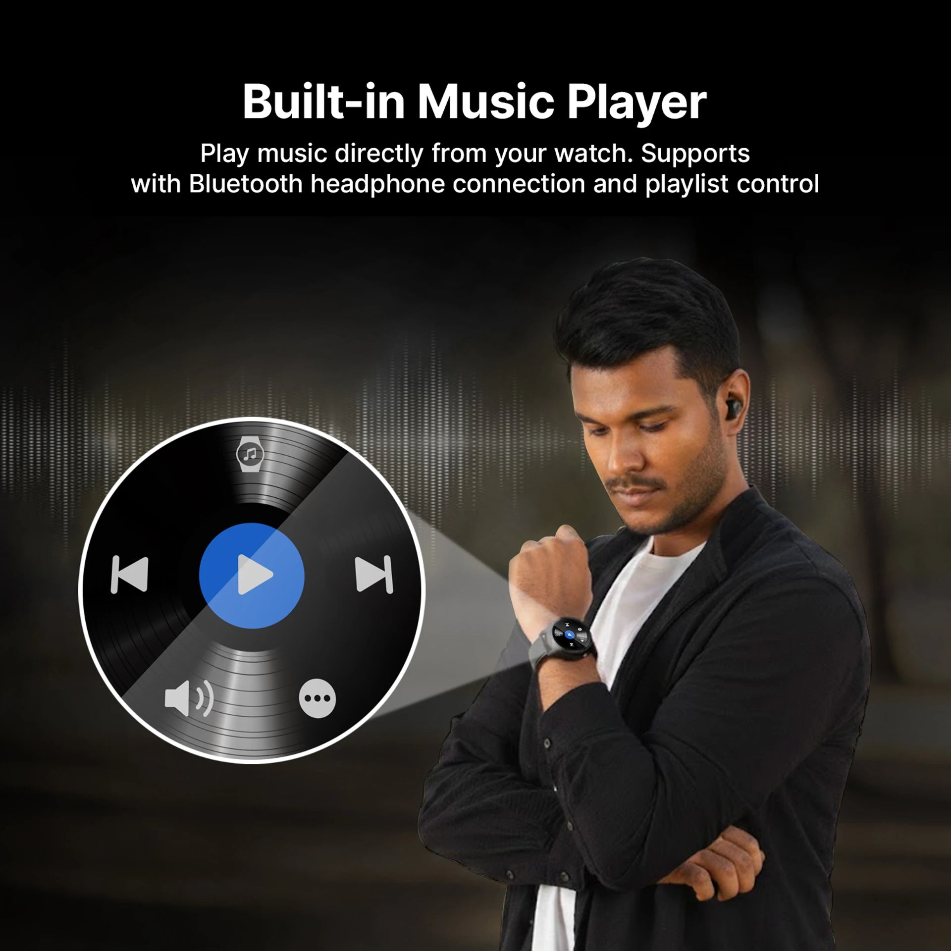 AI+ Wearbuds Space Grey Smartwatch with TWS