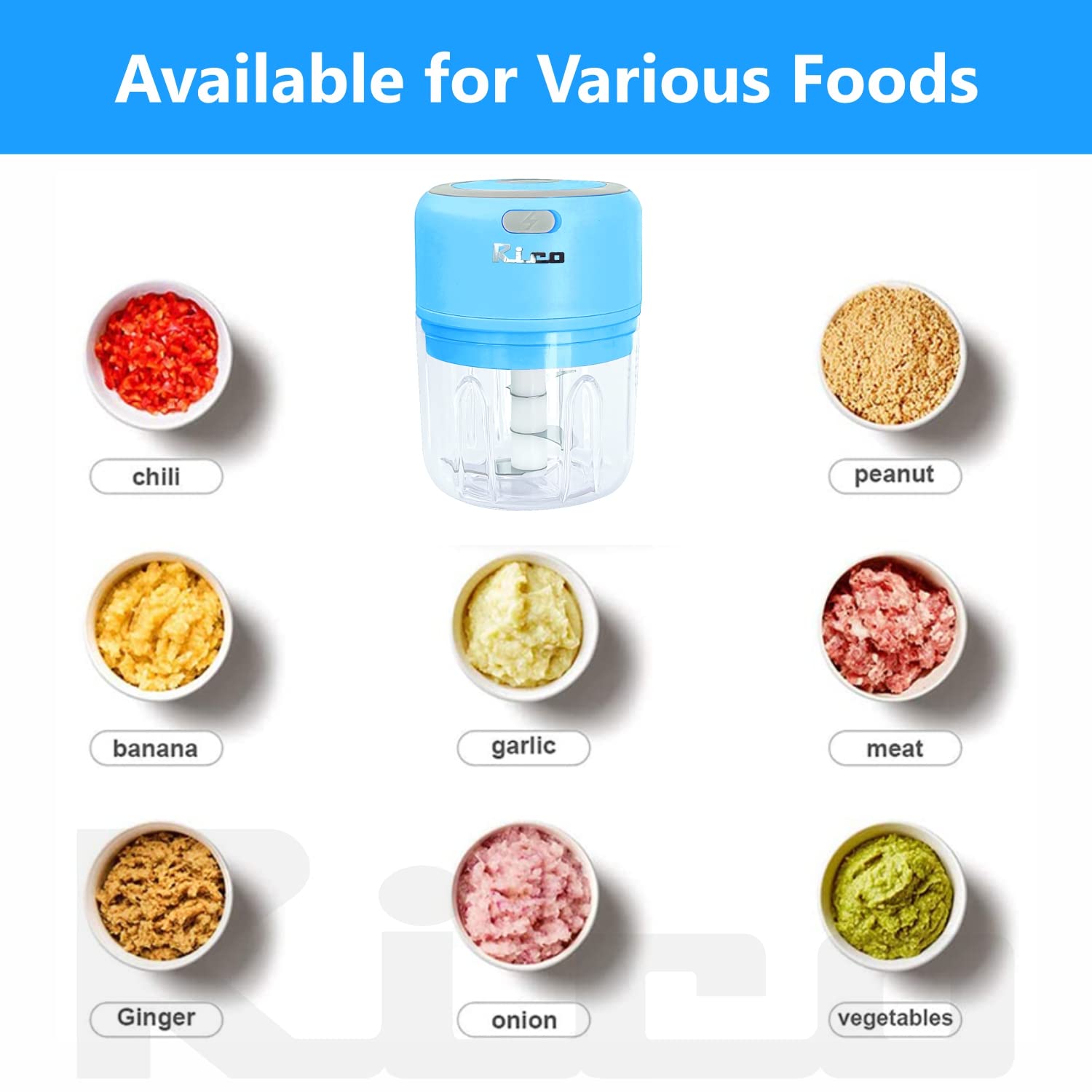 Rico Rechargeable Electric Mini Chopper