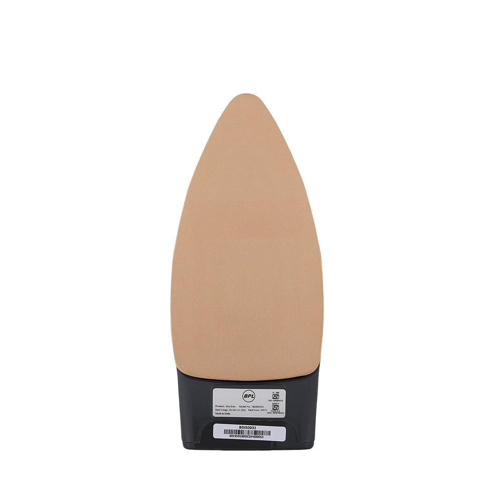 BPL BDIS0031 Dry Iron – 750W, Grey & White, Non-Stick Soleplate