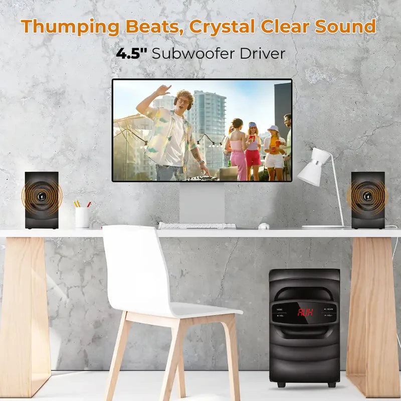 LAPCARE Badshah 2.1 50W Bluetooth Home Theatre with High Bass|Stereo Sound |Multiconnectivity and Wireless Remote (LUS-207)