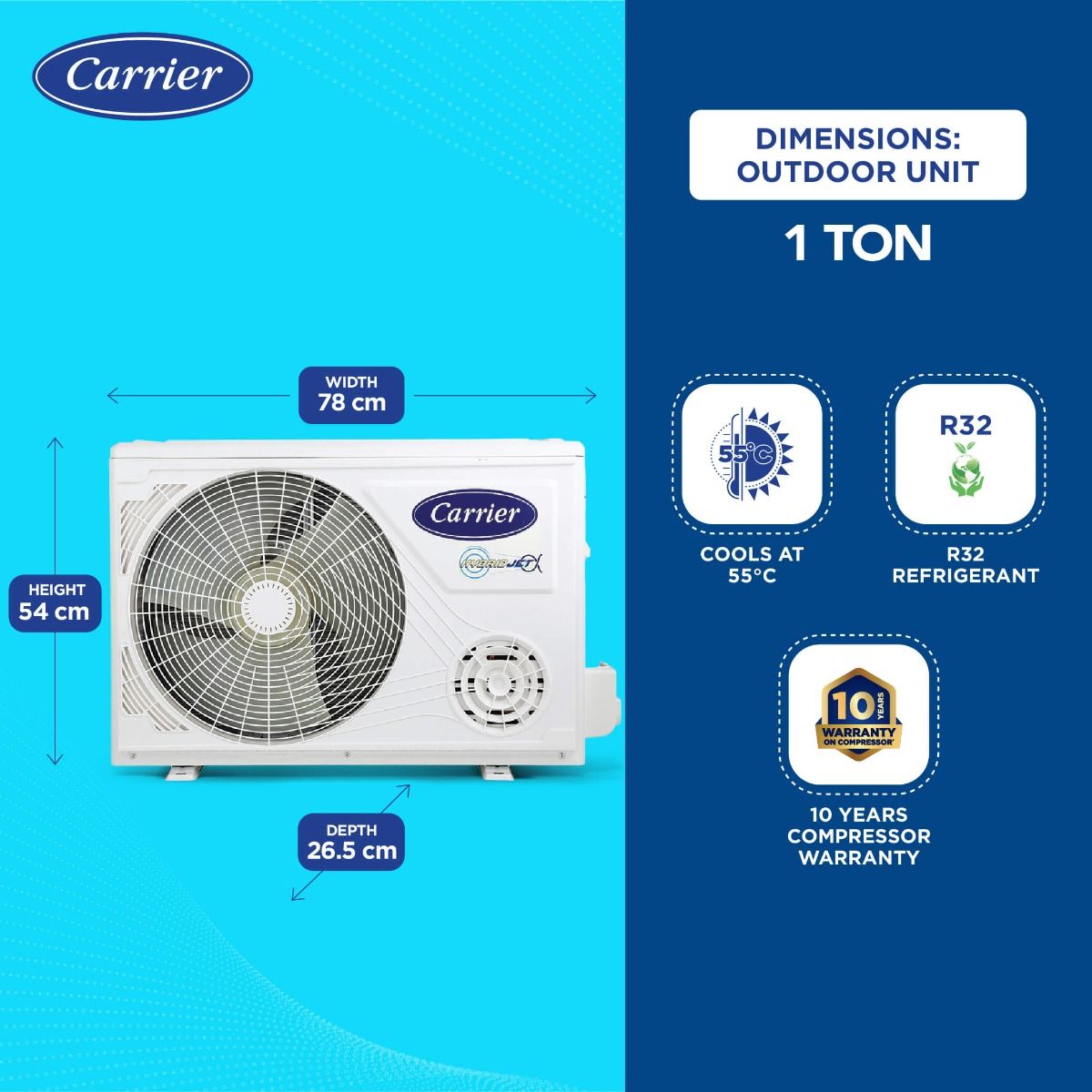 12K INDUS EXi HYBRIDJET INVERTER R32 SPLIT AC_CAI12IN3R34F0