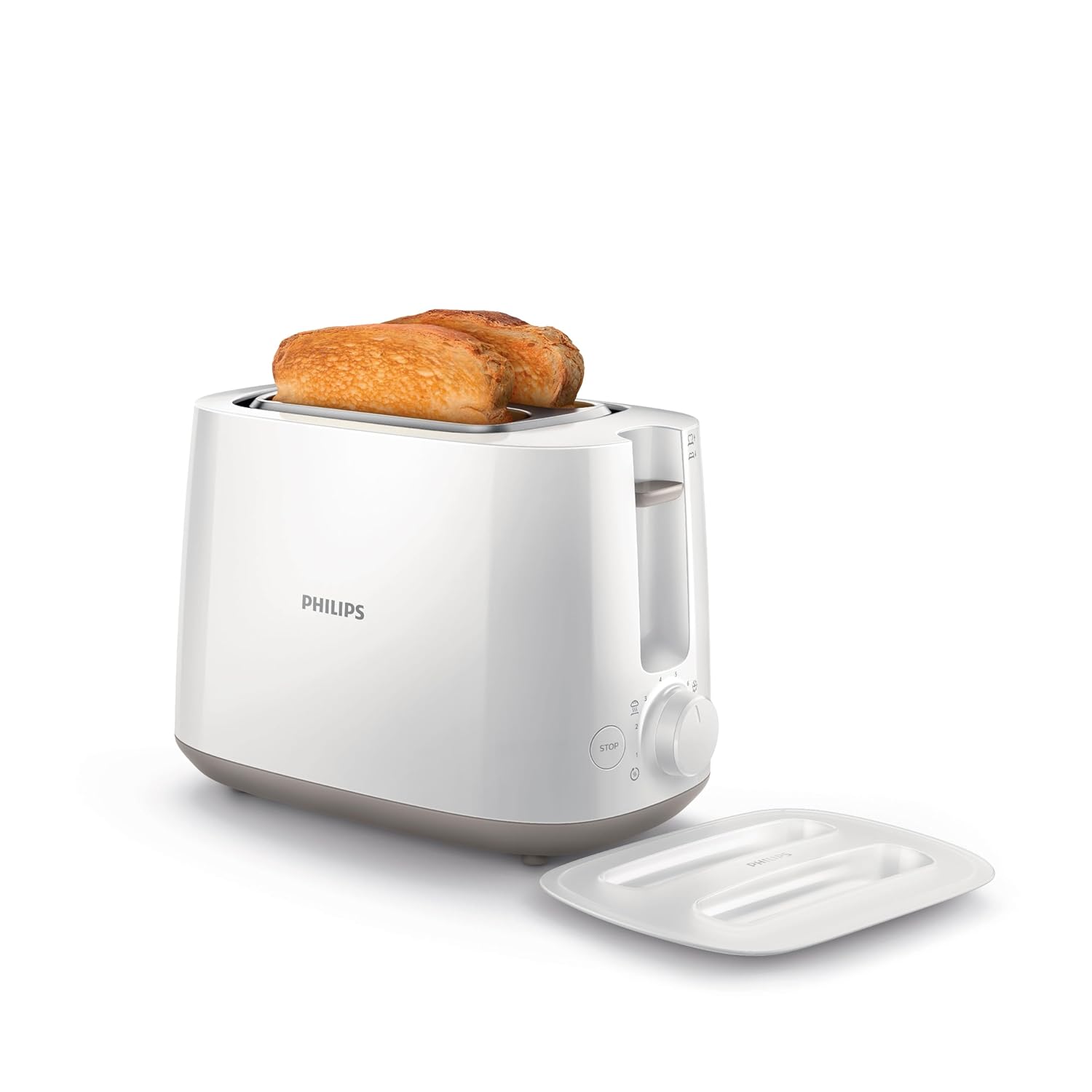White Philips HD2582/00 Pop Up Toaster