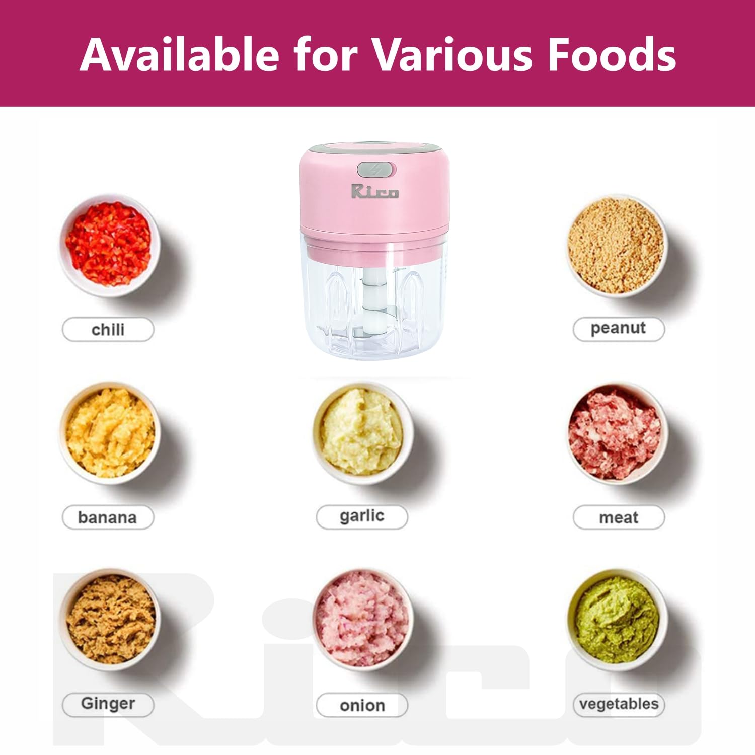 Rico Rechargeable Electric Mini Chopper