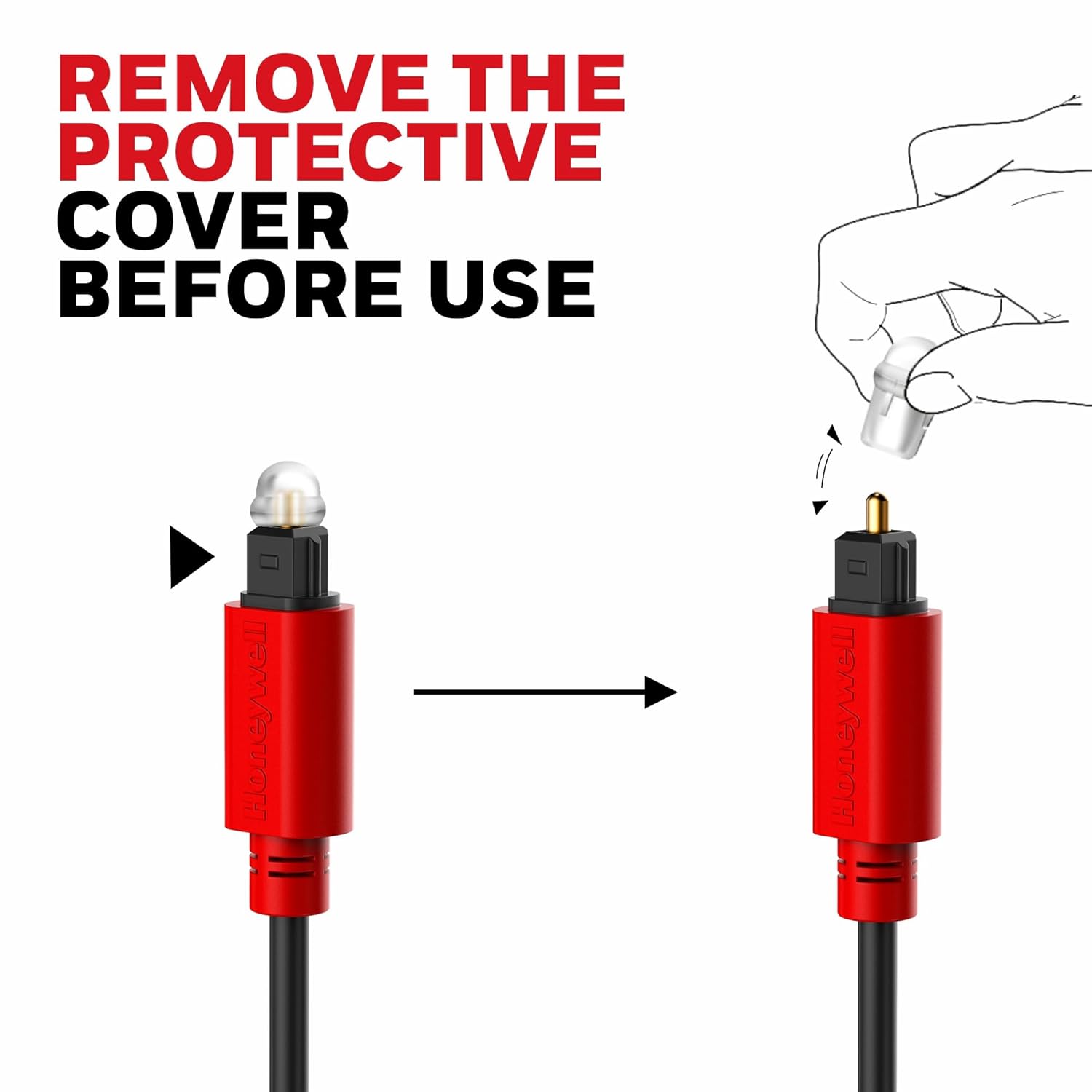 Honeywell Digital Optical Audio Toslink Cable 2m 24K Gold Plated