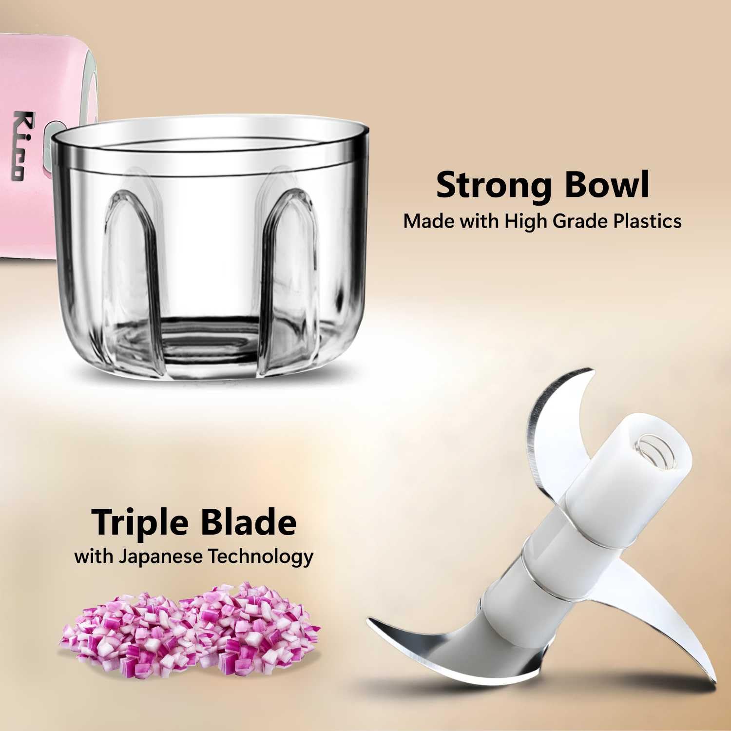 Rico Rechargeable Electric Mini Chopper