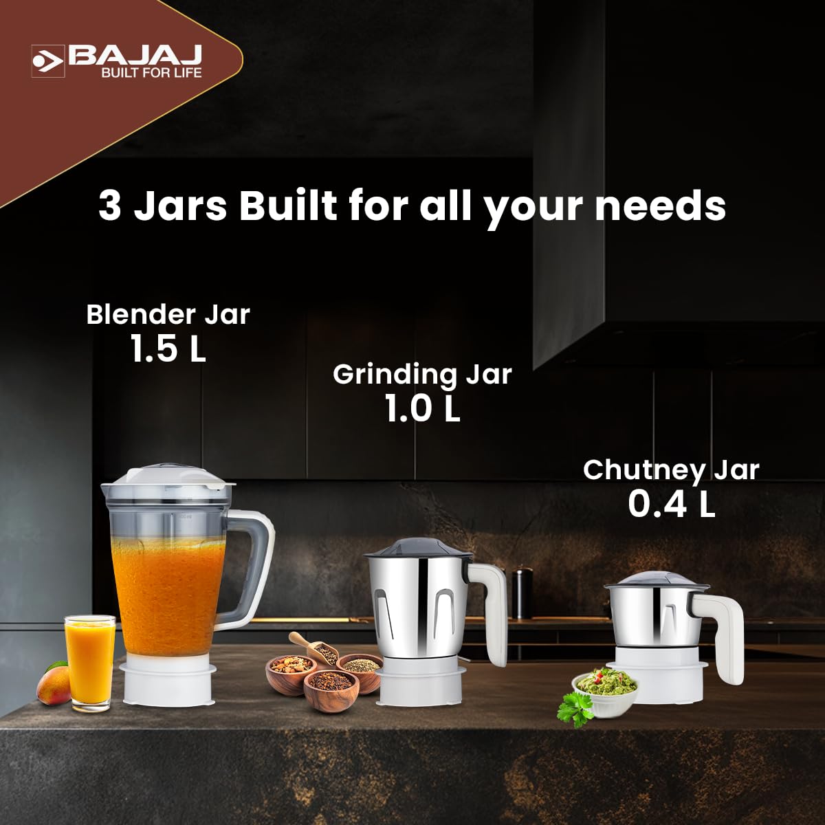 Bajaj Ninja Series PowerBlend 1000W Juicer Mixer Grinder