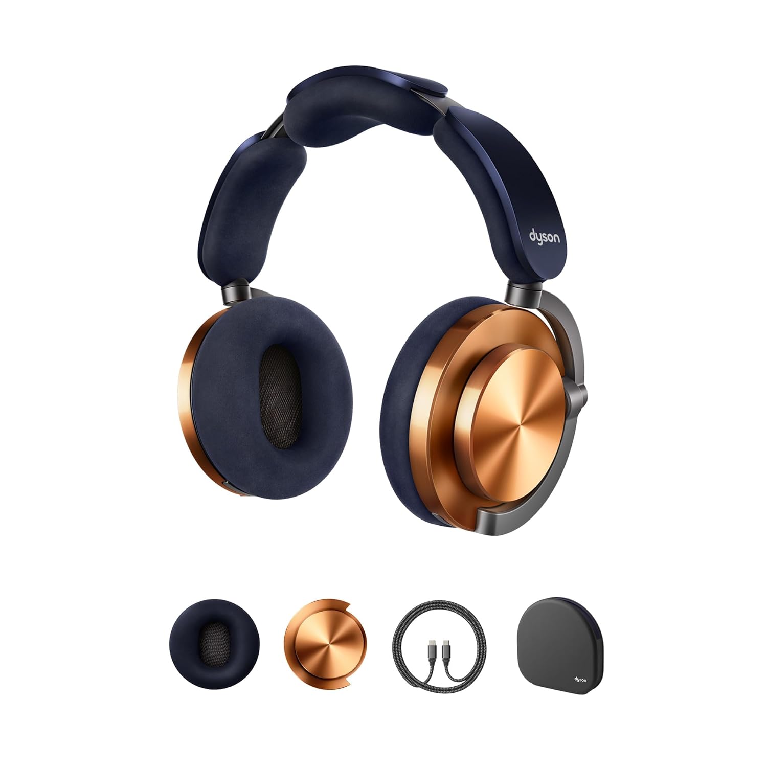 #Color_Prussian Blue Dyson OnTrac Noise-Cancelling Headphones Copper Wireless Audio
