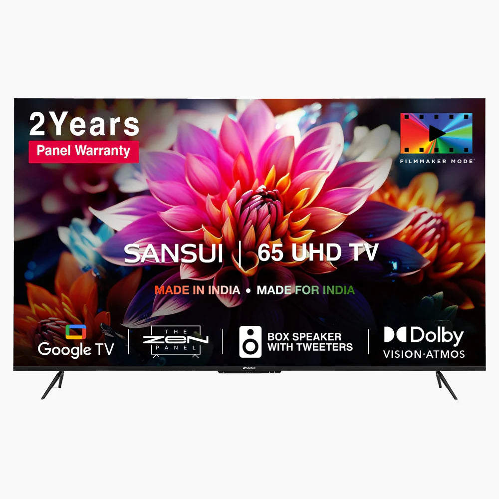 Sansui 165 cm (65 inches) 4K Ultra HD Smart QLED Google TV JSW65GSQLED (Black) Sansui 165 cm (65 inches) 4K Ultra HD Smart QLED Google TV JSW65GSQLED (Black)