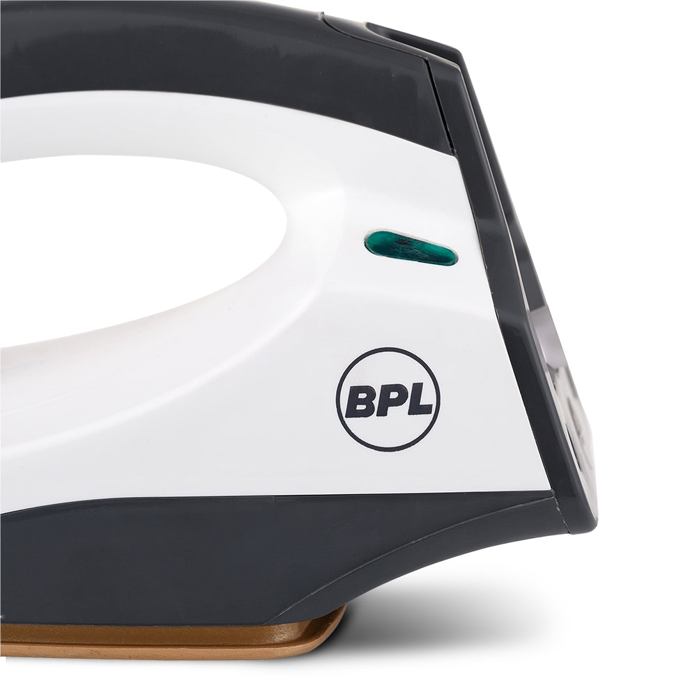 BPL BDIS0031 Dry Iron – 750W, Grey & White, Non-Stick Soleplate