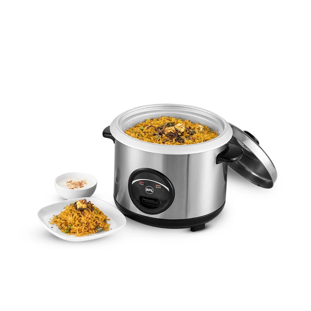 Stainless Steel BPL 1.8 ltr rice cooker BRCO001182B 700 watt, Number of Trays/Plates: 1 Plate
