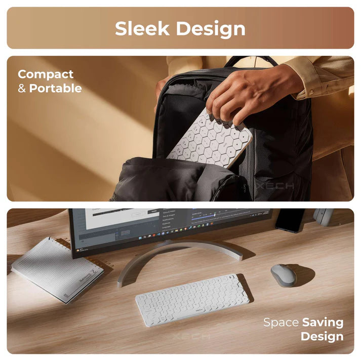XECH Hive Honeycomb Wireless Keyboard with ergonomic honeycomb design
