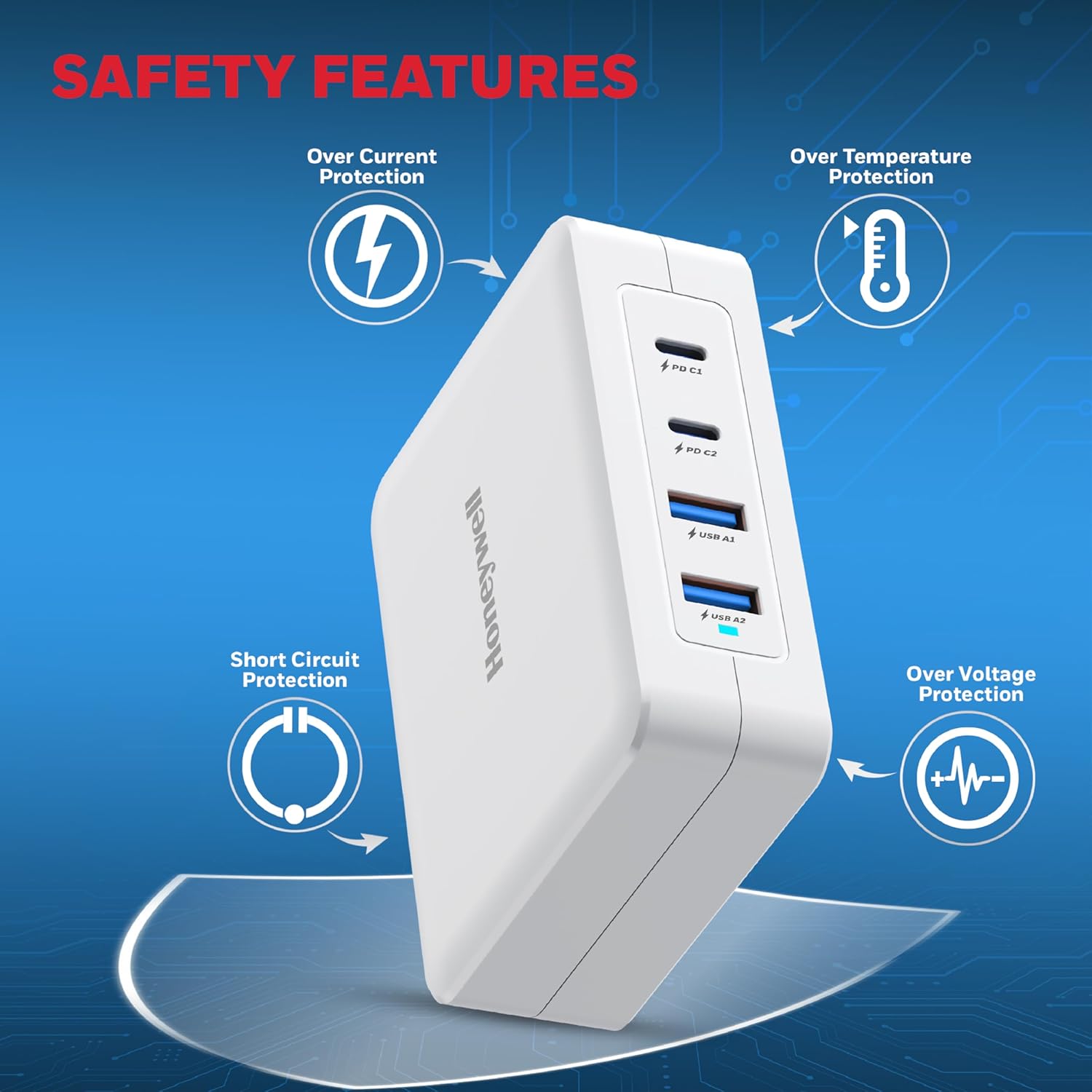 HC000050/CHG/GAN/WHT/140W Honeywell Zest Charger GaN