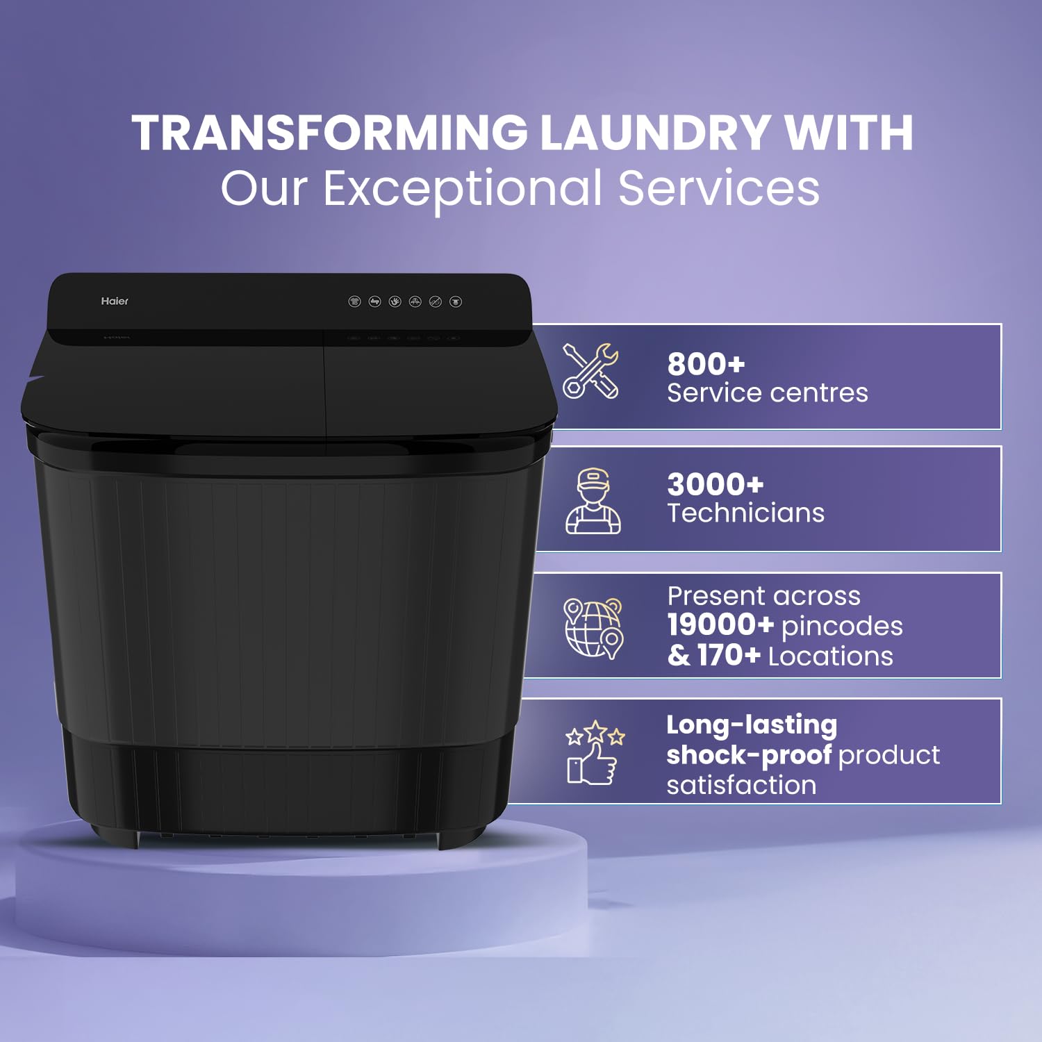 Haier 14 Kg 5 Star Semi Automatic Top Load Washing Machine