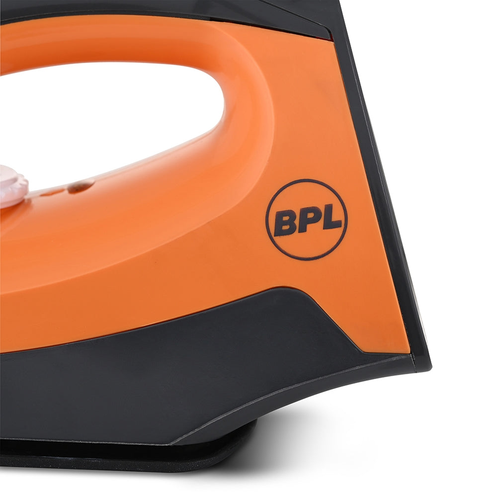 BPL BDIP10911 Dry Iron – 1000W, Orange & Grey, Non-Stick Plate