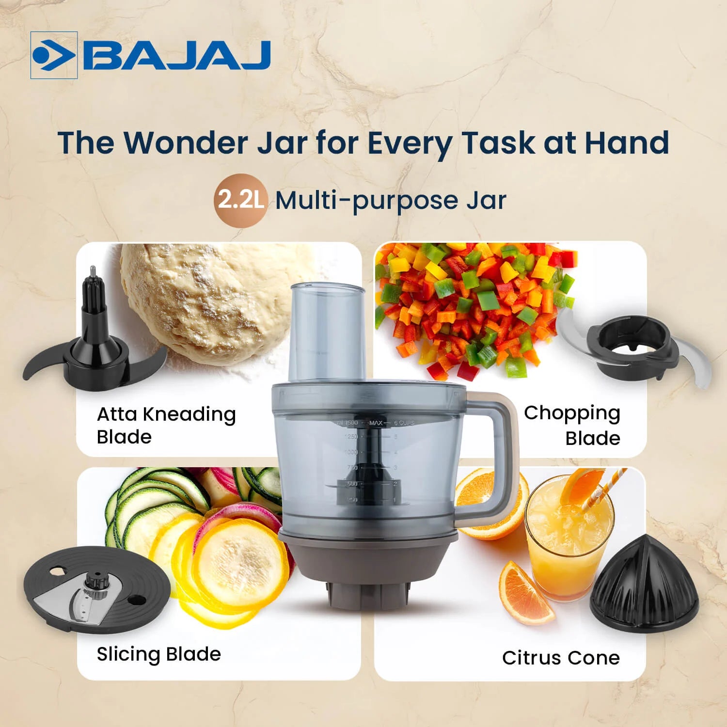 Bajaj Style Mix 1000W 5 Jar Mixer Grinder Aadit Enterprise
