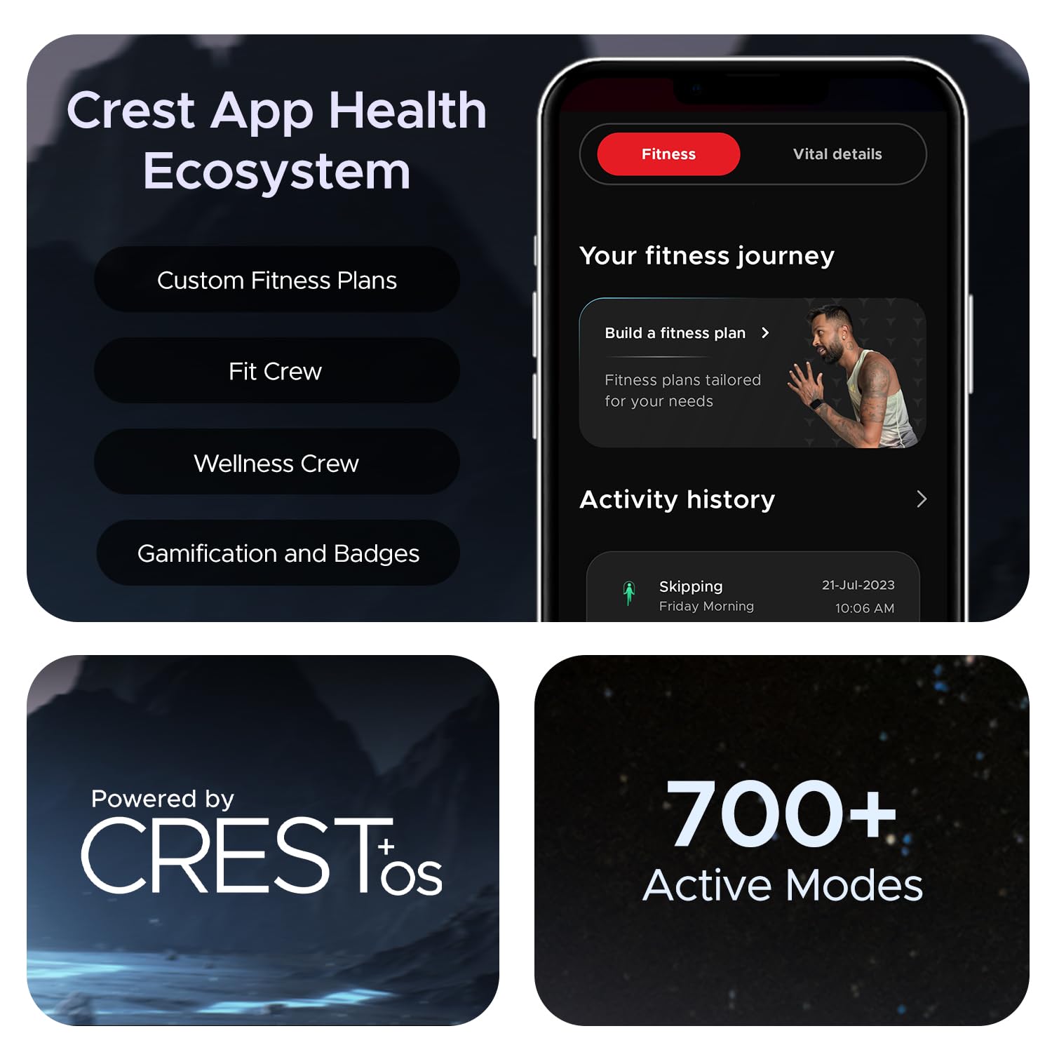 Boat Lunar Orb w/ 1.45" (3.6 cm) AMOLED Display, BT Calling, DIY Watch Face Studio, Coins, Crest App Health Ecosystem, Live Cricket & Football Scores, IP67, Smart Watch for Men & Women