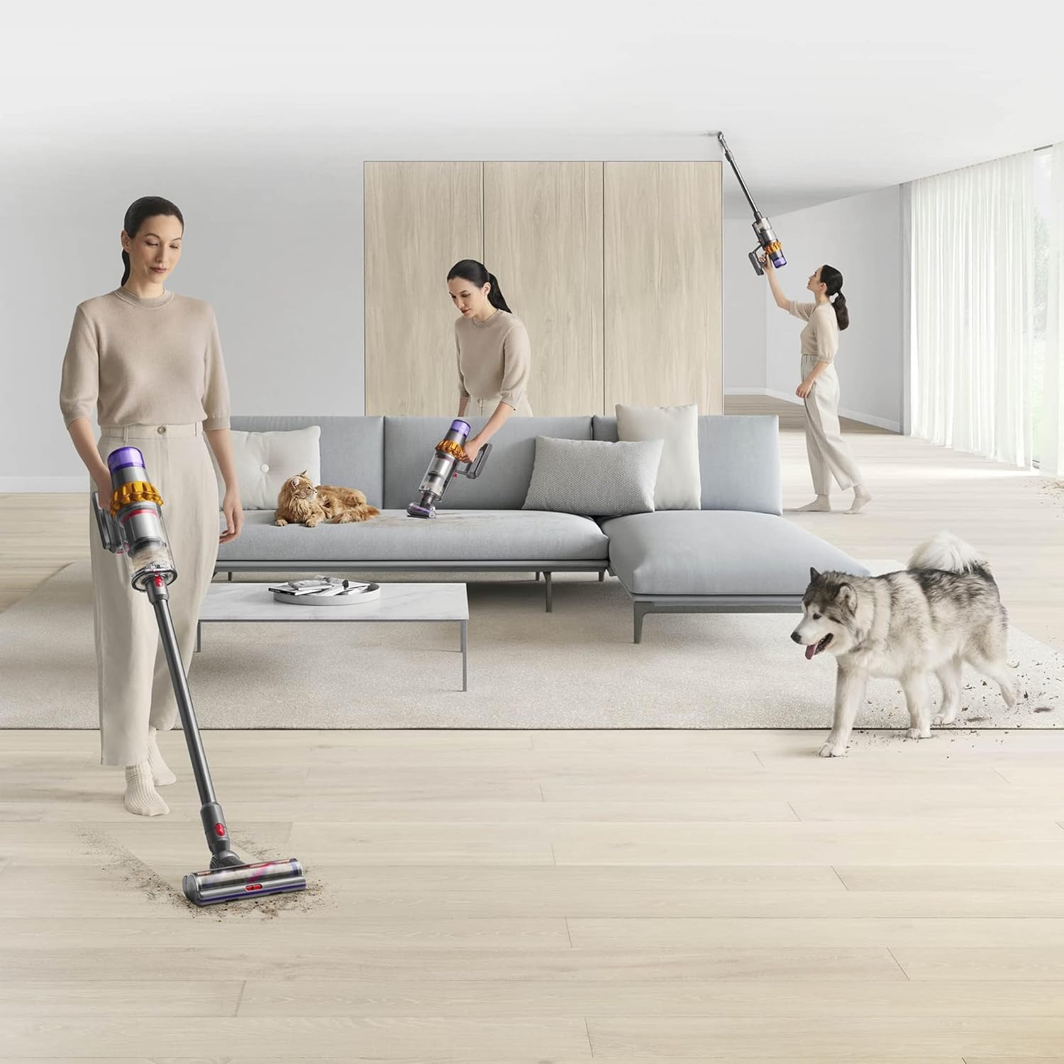 #Dyson V15 Cordless Vacuum Cleaner with 240AW Suction, Smart LCD Display, and 60-Minute Runtime