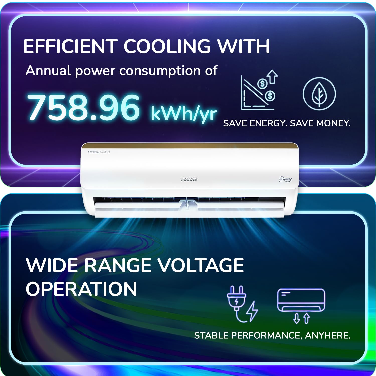 #Voltas 1.5 Ton 5 Star Inverter Split AC Vertis Smart Elite