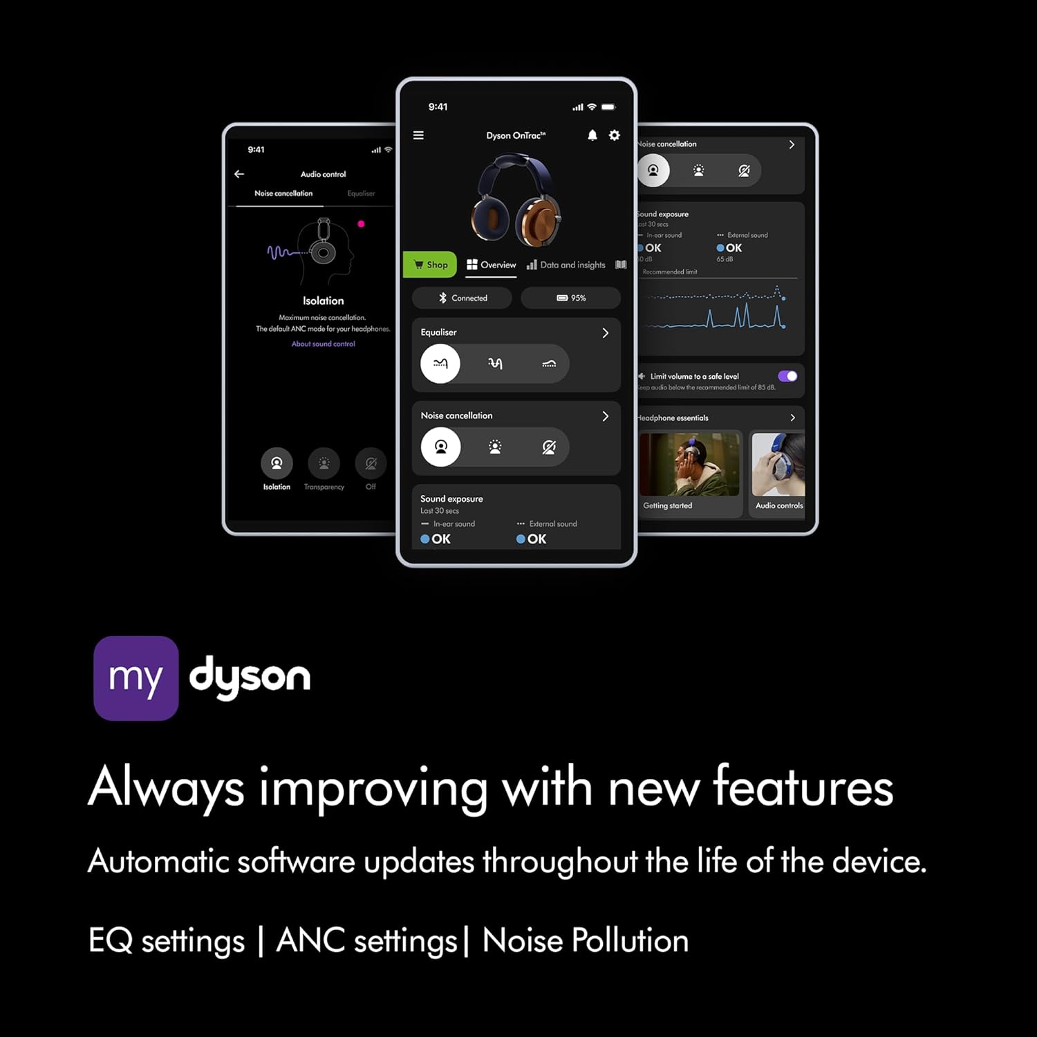 #Color_Black Nickel Dyson OnTrac Wireless ANC Headphones Premium Design