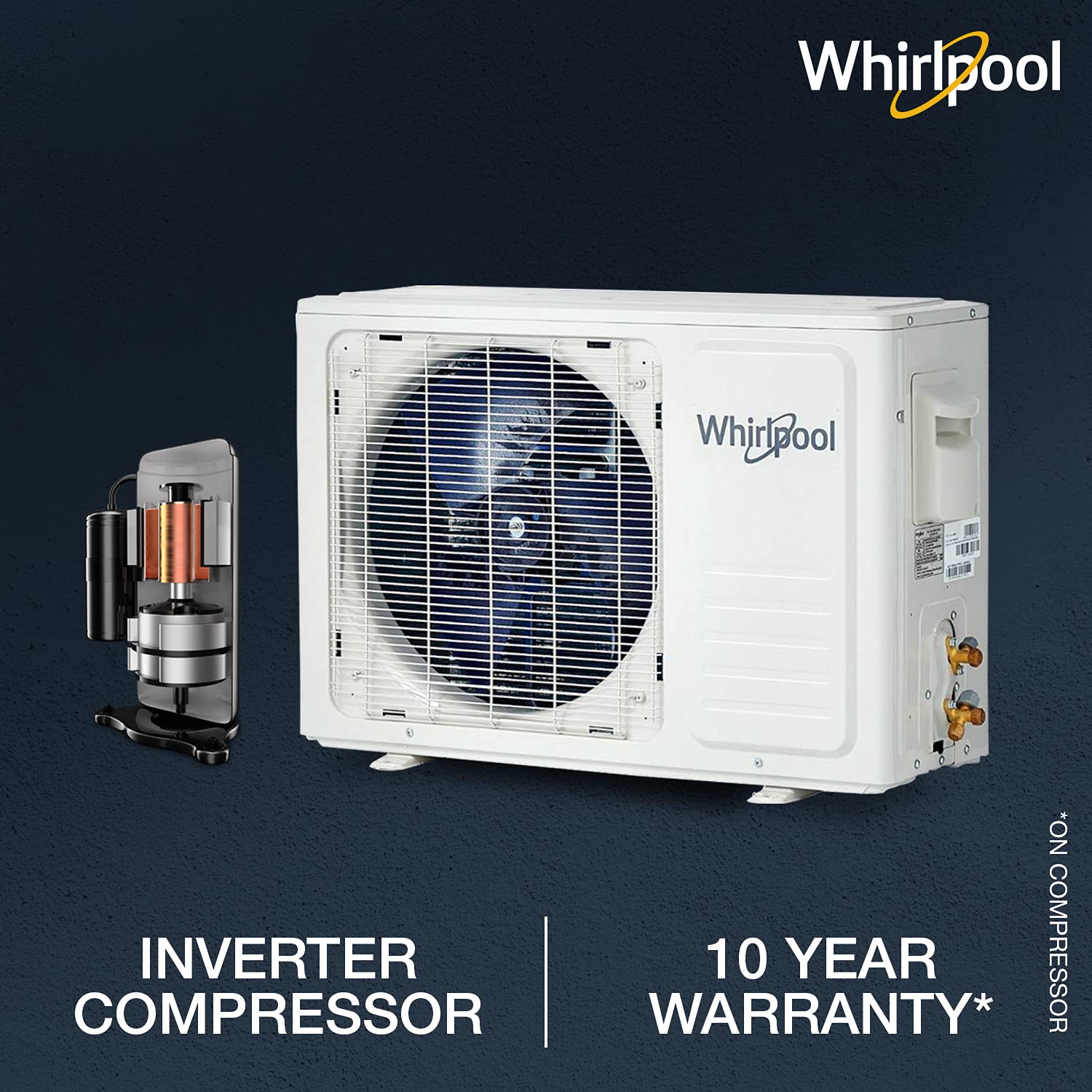 Whirlpool 1 Ton 3 Star Wi-Fi Inverter Split AC (Copper 1.0T 3DCOOL ULTRA NXT WIFI 3S COPR INV) White Silver