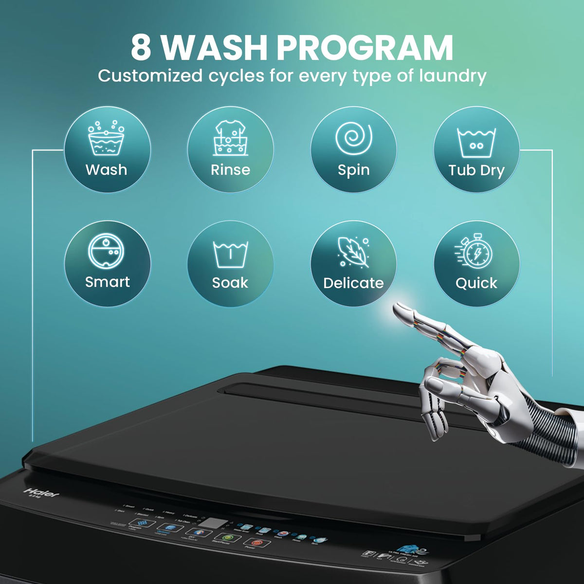 Haier 8 Kg 5 Star Top Load Washing Machine