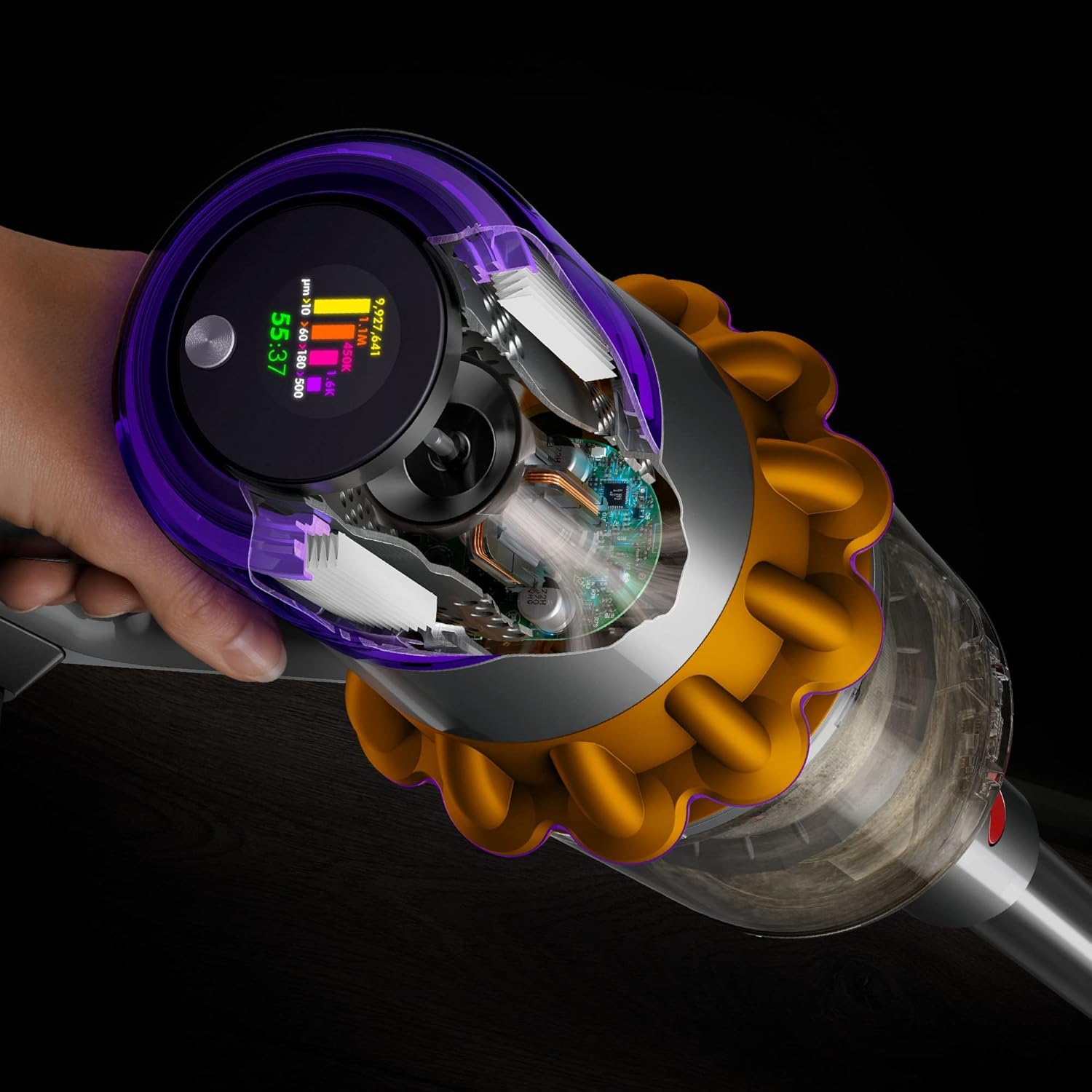 #Dyson V15 Cordless Vacuum Cleaner with 240AW Suction, Smart LCD Display, and 60-Minute Runtime
