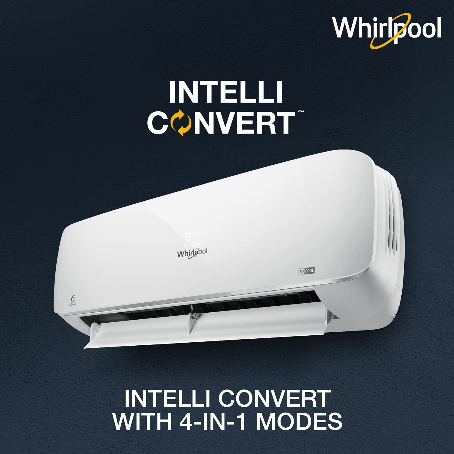 Whirlpool 1 Ton 3 Star Wi-Fi Inverter Split AC (Copper 1.0T 3DCOOL ULTRA NXT WIFI 3S COPR INV) White Silver