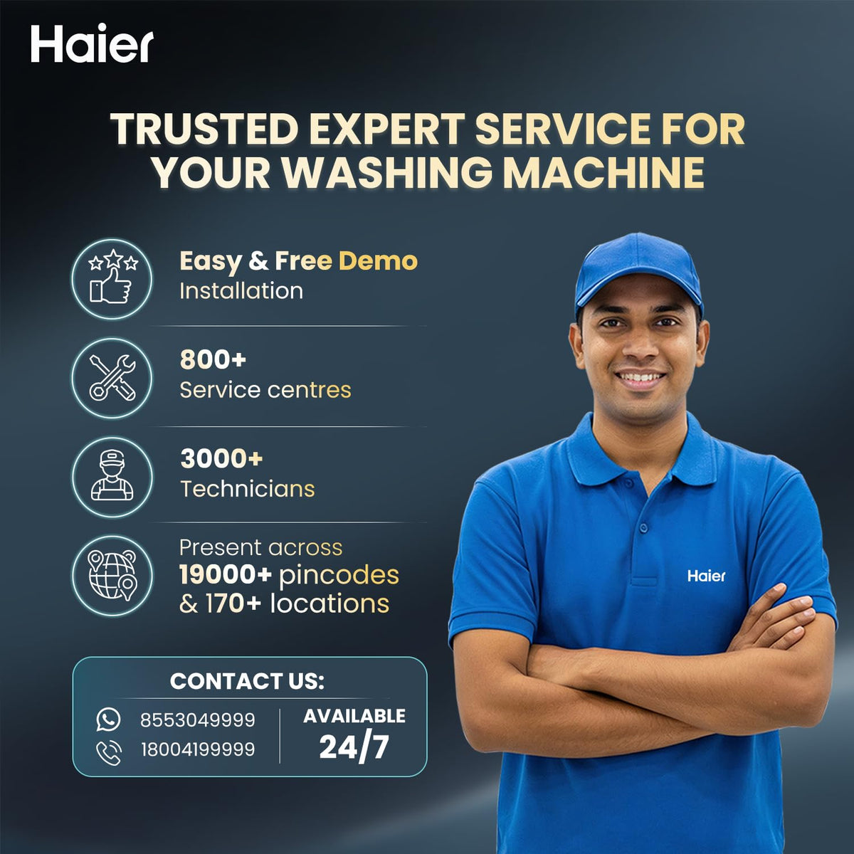 Haier HW70-IM12929BK 7 Kg washing machine