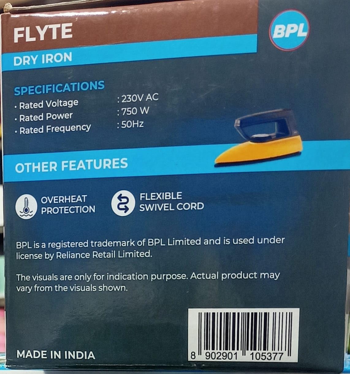 #Color_Yellow BPL Dry Iron