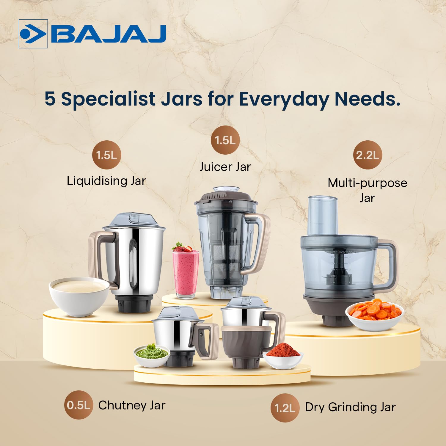 Bajaj Style Mix 1000W Mixer Grinder