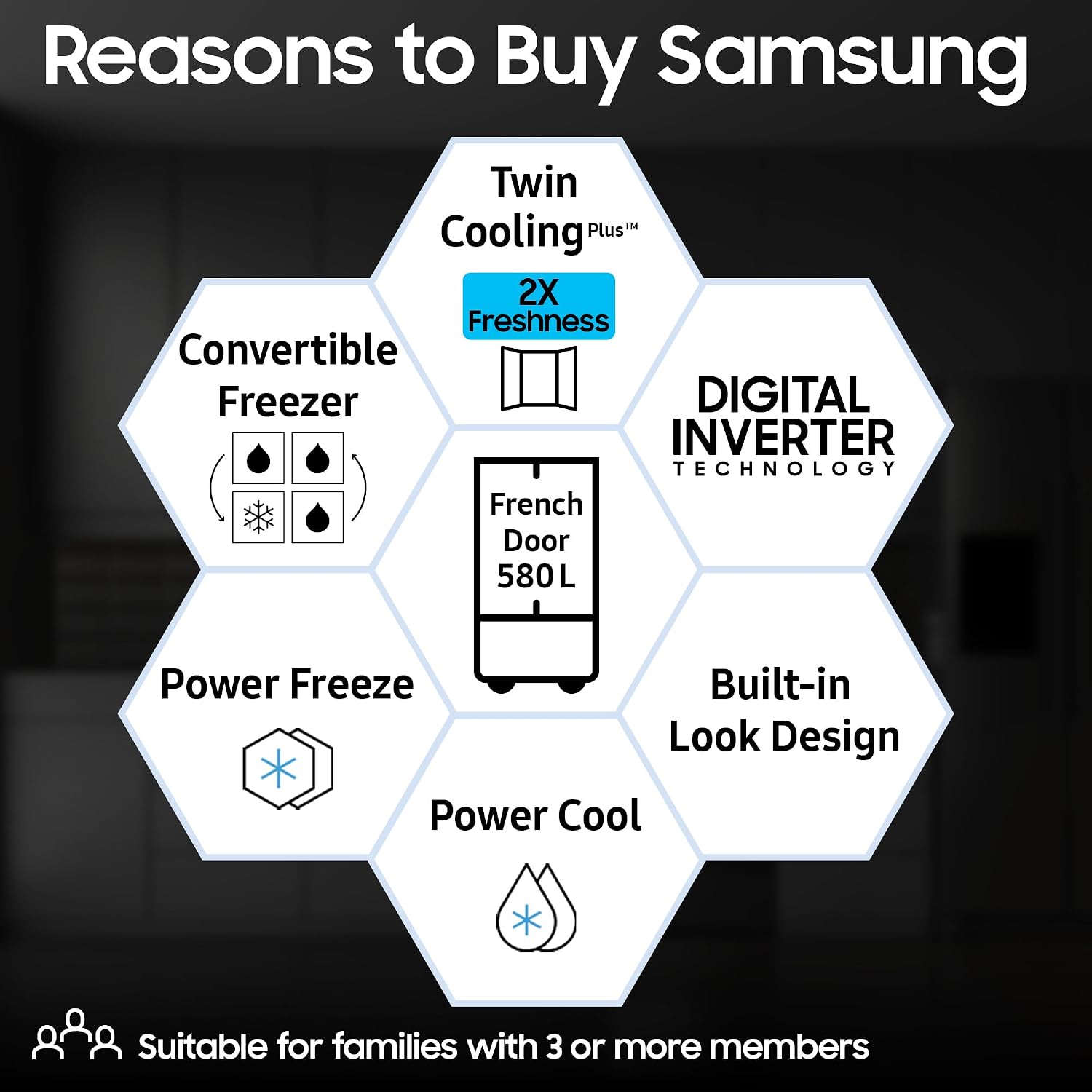 Samsung 580L French Door Convertible Refrigerator