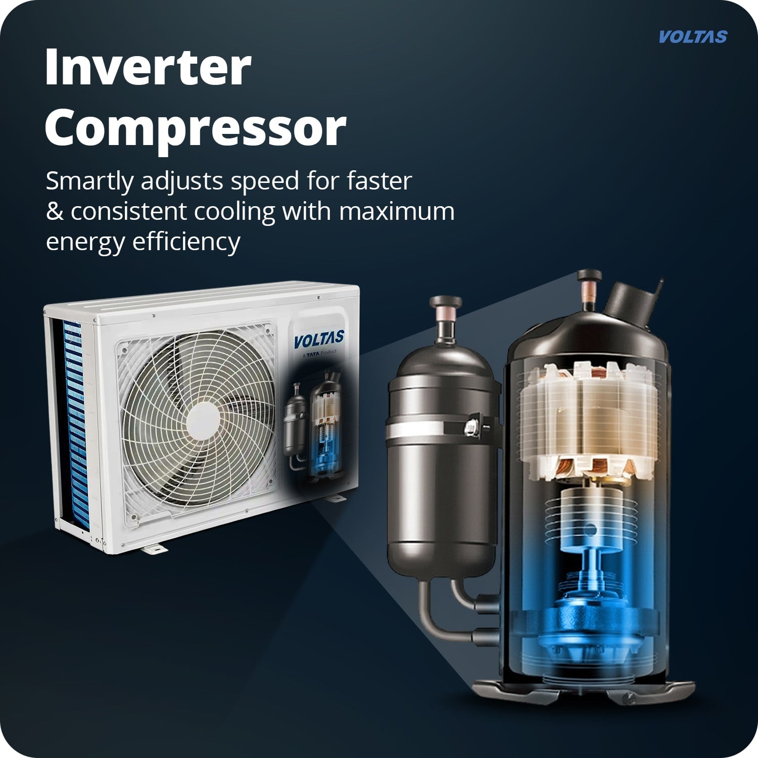 #Voltas 1.5 Ton 3 Star Inverter Split AC Venus Luxe