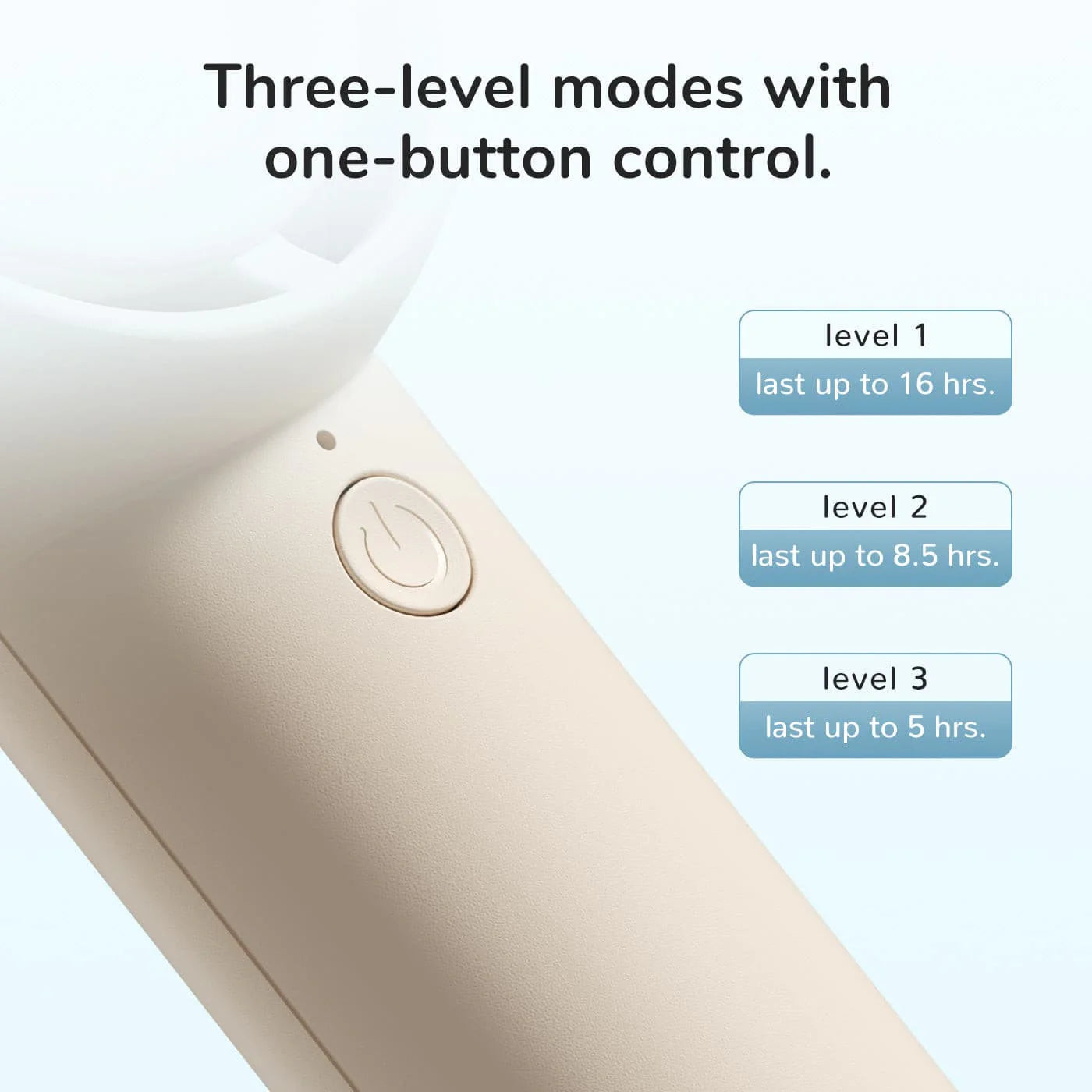 JISULIFE Handheld Fan Life5 L Brown with one-button control and 3 speed levels, up to 16 hours battery life (4500mAh)