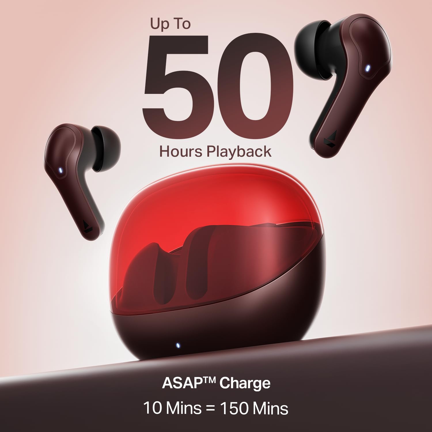 #Color_Crimson Red_boAt Airdopes Plus 311 wireless earbuds