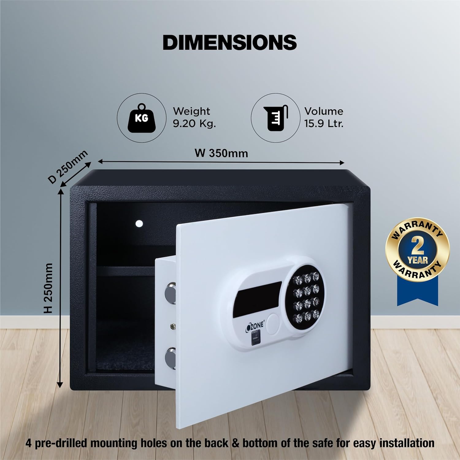 Ozone 15.9 L Digital Safe Locker