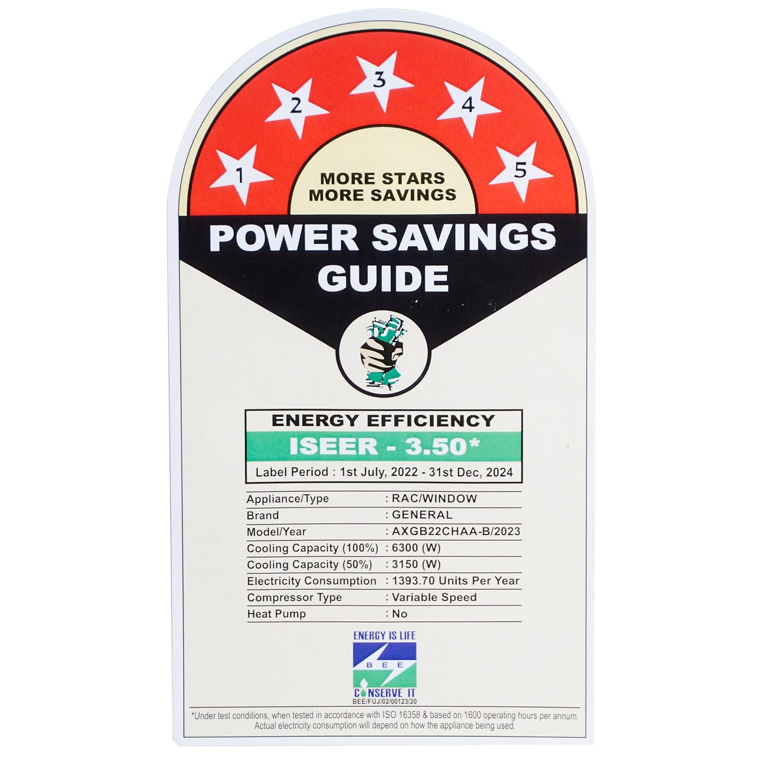O'General 1.8 Ton 3 Star Non Inverter Window AC (Copper Condenser AXGB22BBAA-B)