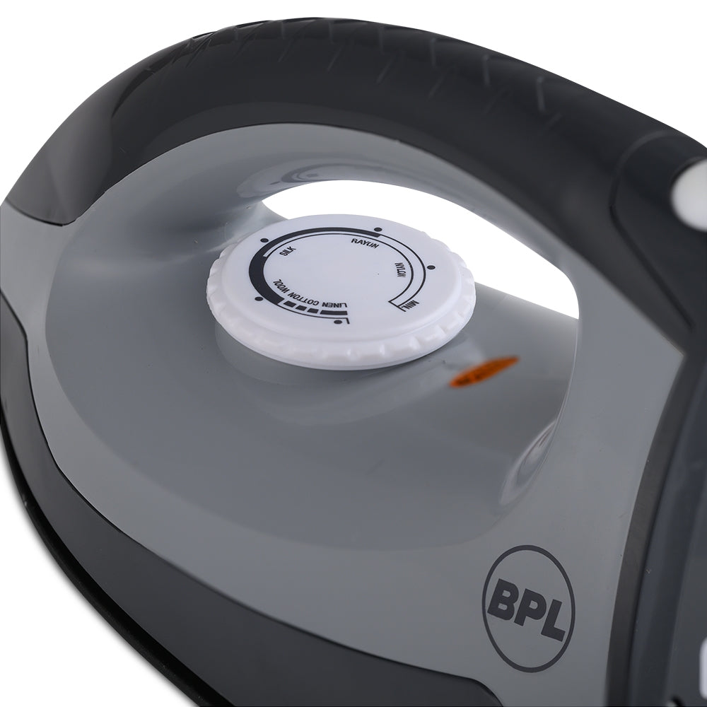 BPL BDIP11011 Dry Iron – 1000W, Grey, Non-Stick Soleplate