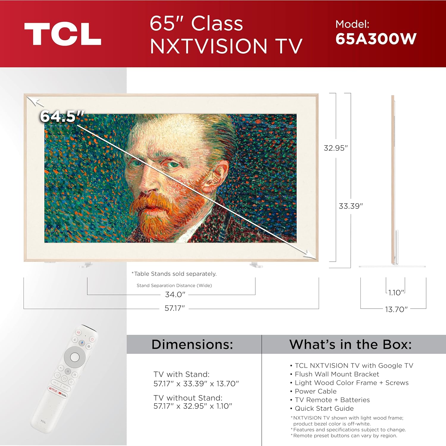 TCL 65″ QLED NXTVISION Google TV 65A300W