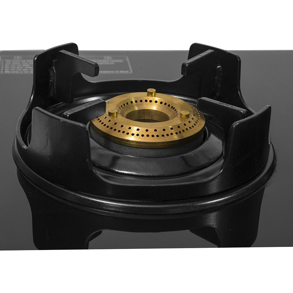 BPL BGSGTS0053B Slim Glass Top 3-Burner Gas Stove, Metal Knobs