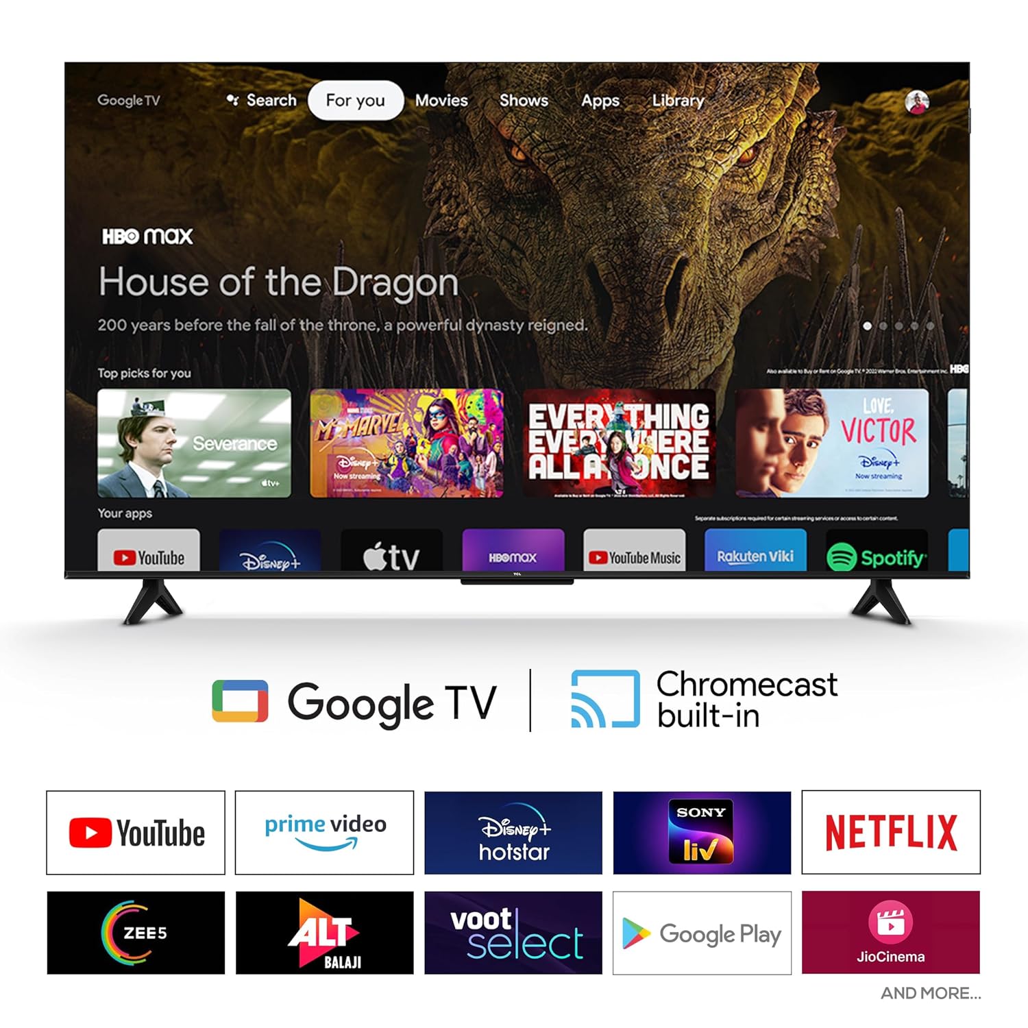 TCL TV 50 Inch S5K Full HD QLED Smart Google TV with vibrant butterfly design and smart features