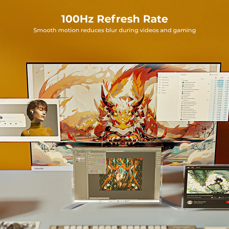 Zebronics A25FHD 25 inch LED Monitor with 100Hz refresh rate for smooth gaming and video playback