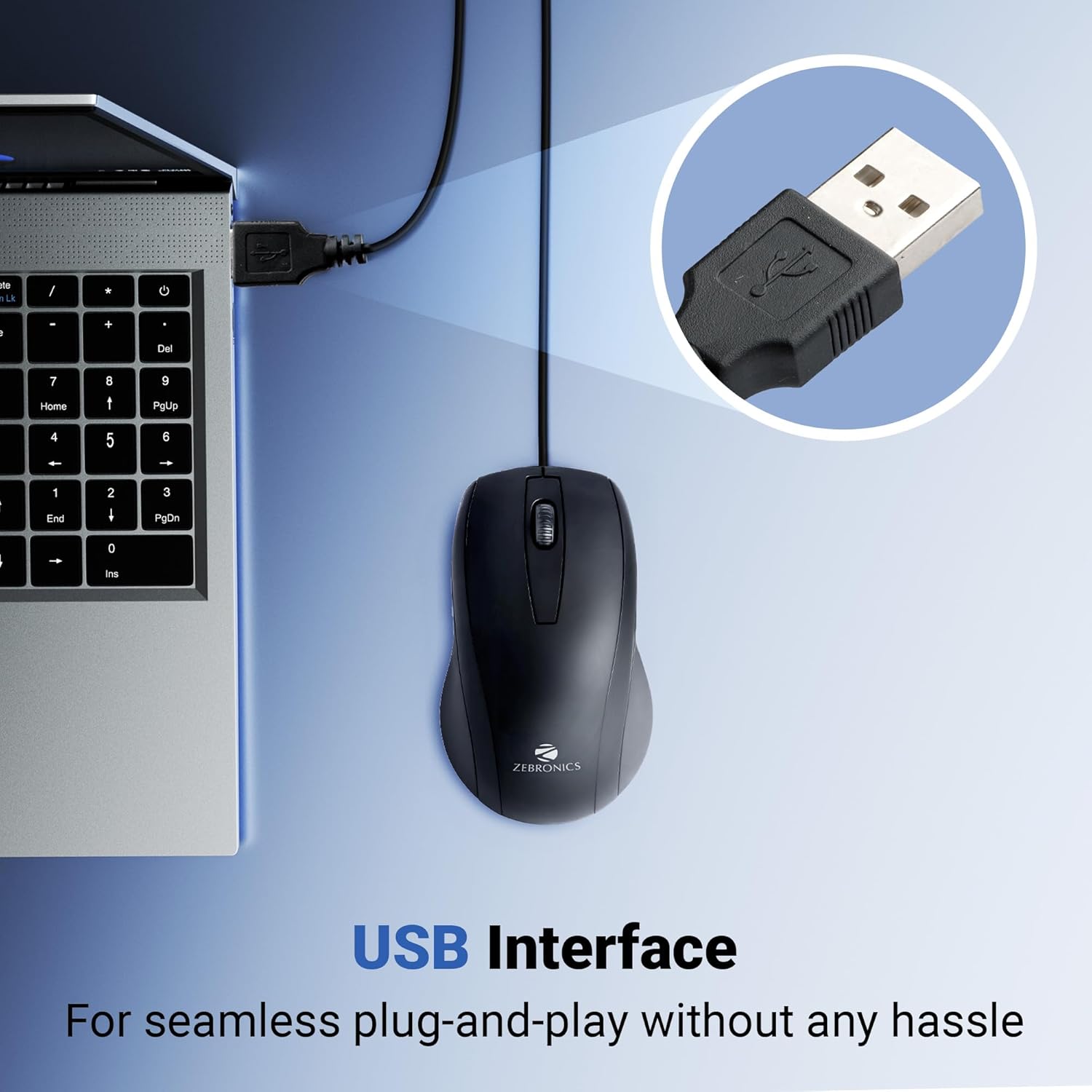 Zebronics Zeb-Alex Wired USB Optical Mouse|1200 DPI High Precision Mouse